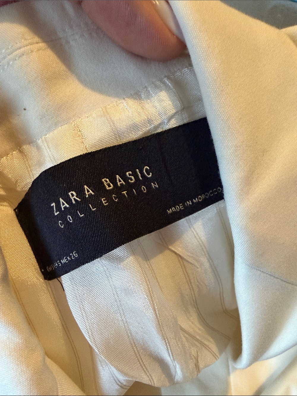 Zara White Single-Button Blazer with Gold Buttons - Picture 4 of 7